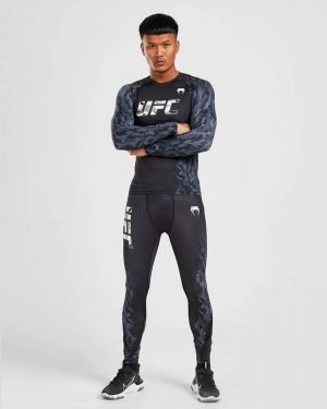 Camiseta De Compresión Manga Larga Para Hombre UFC Venum Authentic Fight  Week Performance - Negro